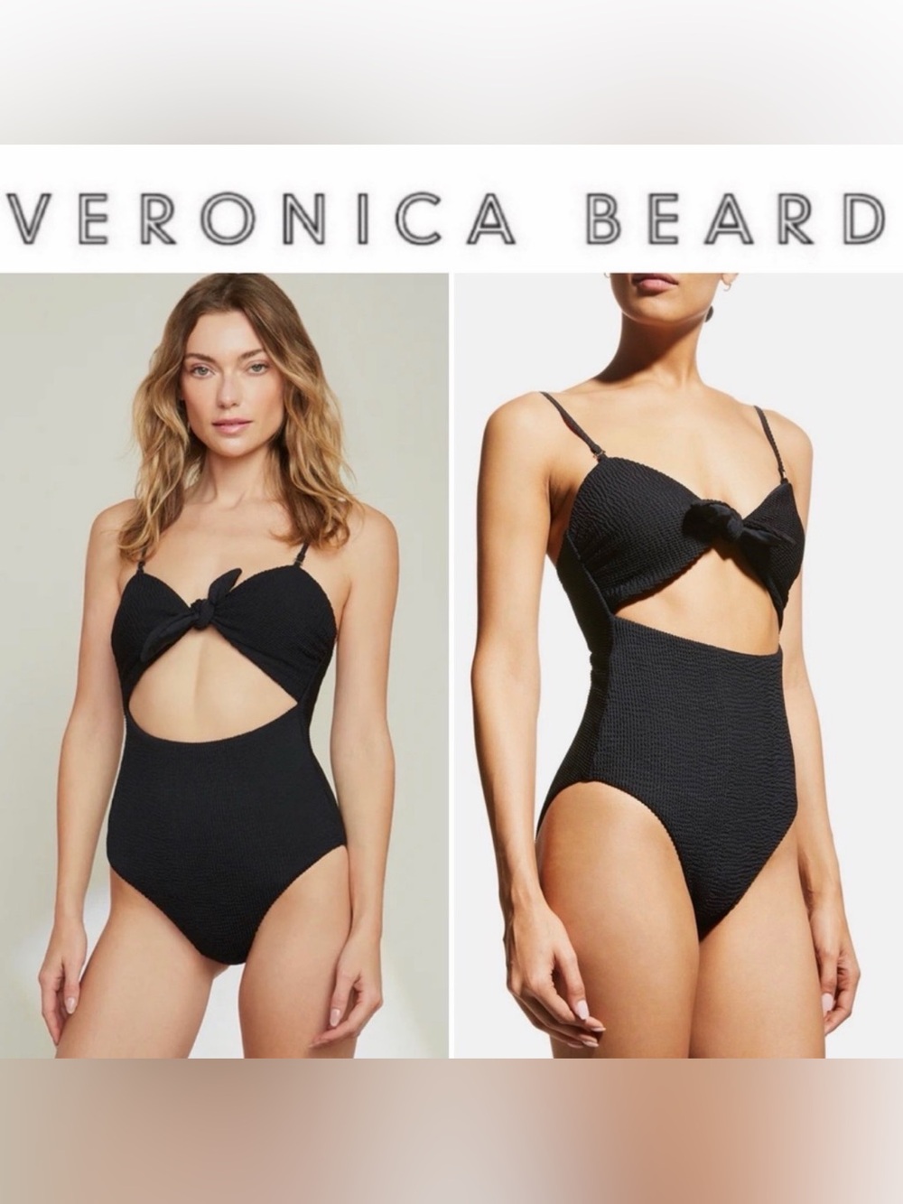 VERONICA BEARD Bethany Strapless Cutout One-Piece Swimsuit S in Black NWT